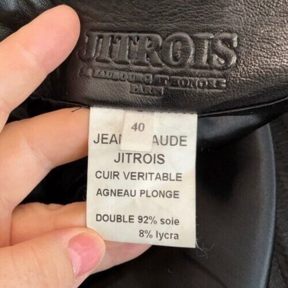 Jitrois Suit Set Massai Leather High Neck Top Pencil Skirt Size Top-42/Skirt-40 - Picture 3 of 16